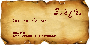 Sulzer Ákos névjegykártya